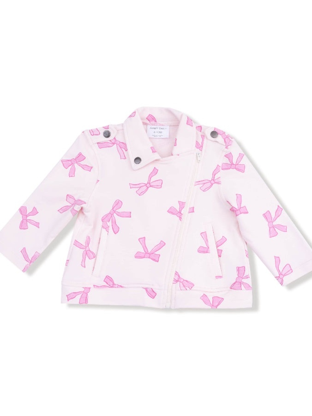 French Terry Pretty Bows Motorcycle Jacket by Angel Dear